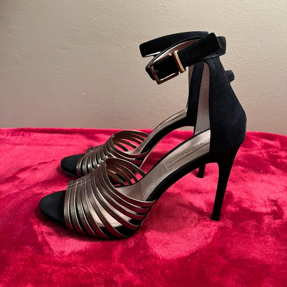 BCBGMAXAZRIA Dena Leather/Suede Strappy Sandal